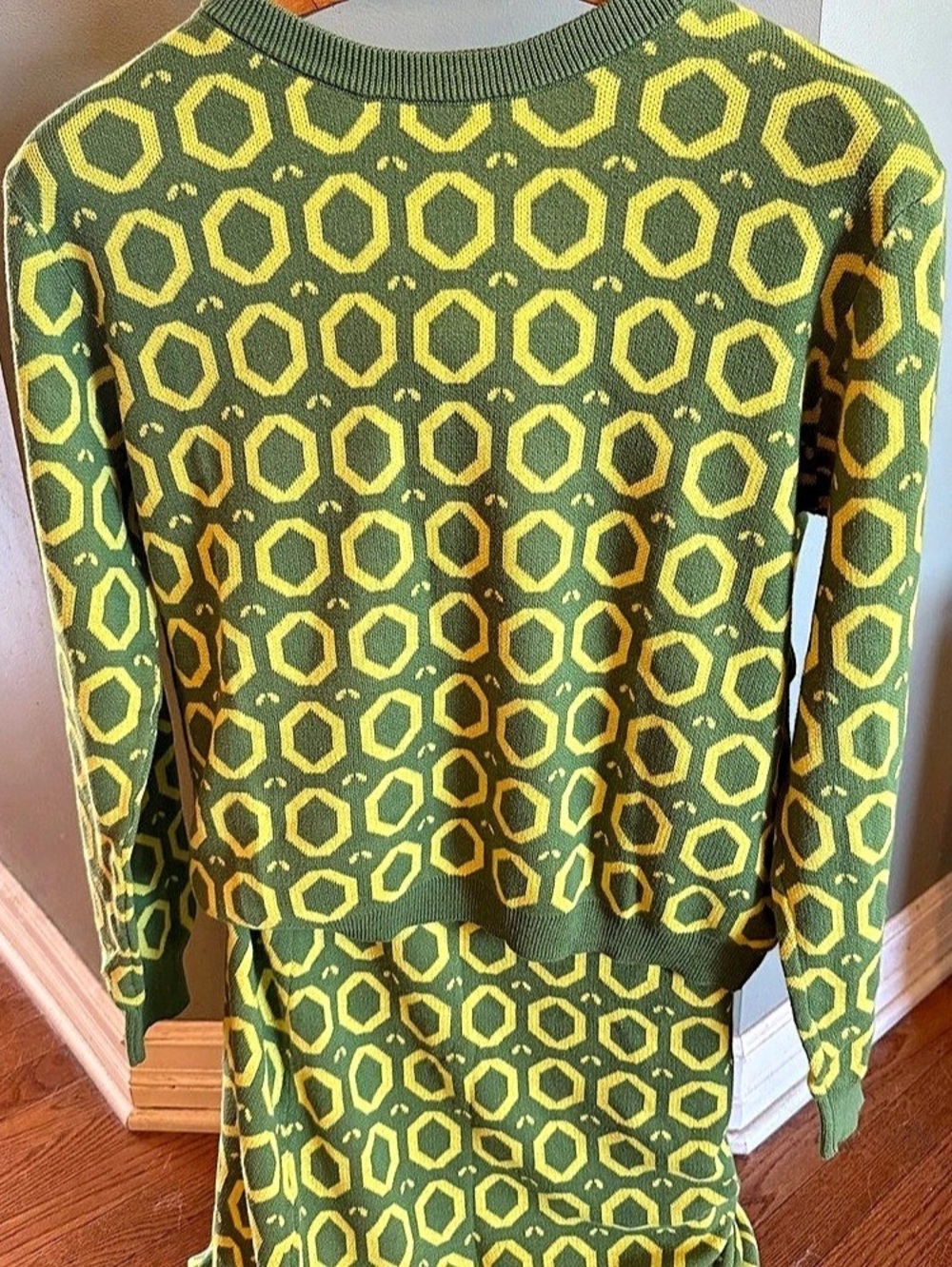 NWT OXKnit Retro 70s Style Honeycomb Knit 2-Piece Set XL